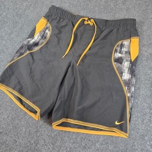 Nike Swim Trunks Board Shorts‎ Gray Orange Accents Medium